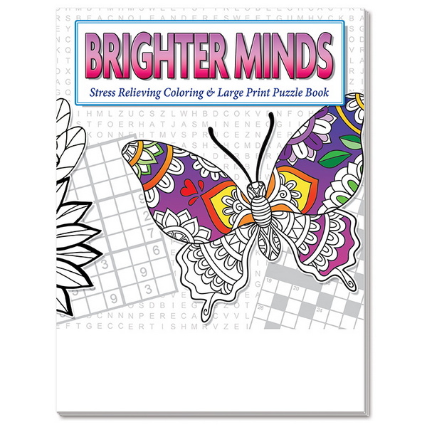SCS2125B Adult Coloring and Large Print PUZZLE Book